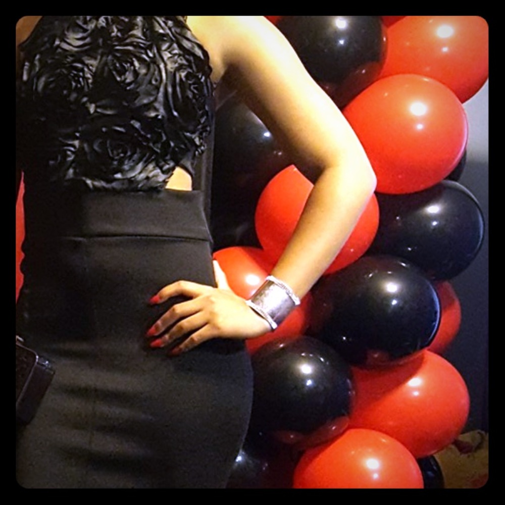 Beautiful black prom gown.  Worn once. Size 6/8